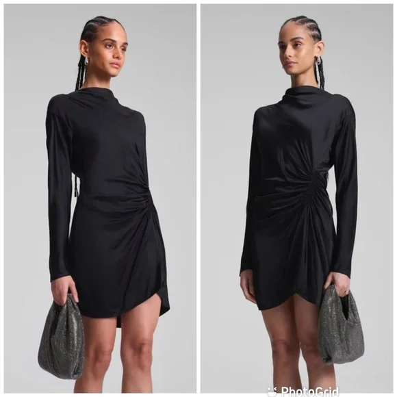 A.L.C. Georgia Satin Mini Dress in Black New with Tags!